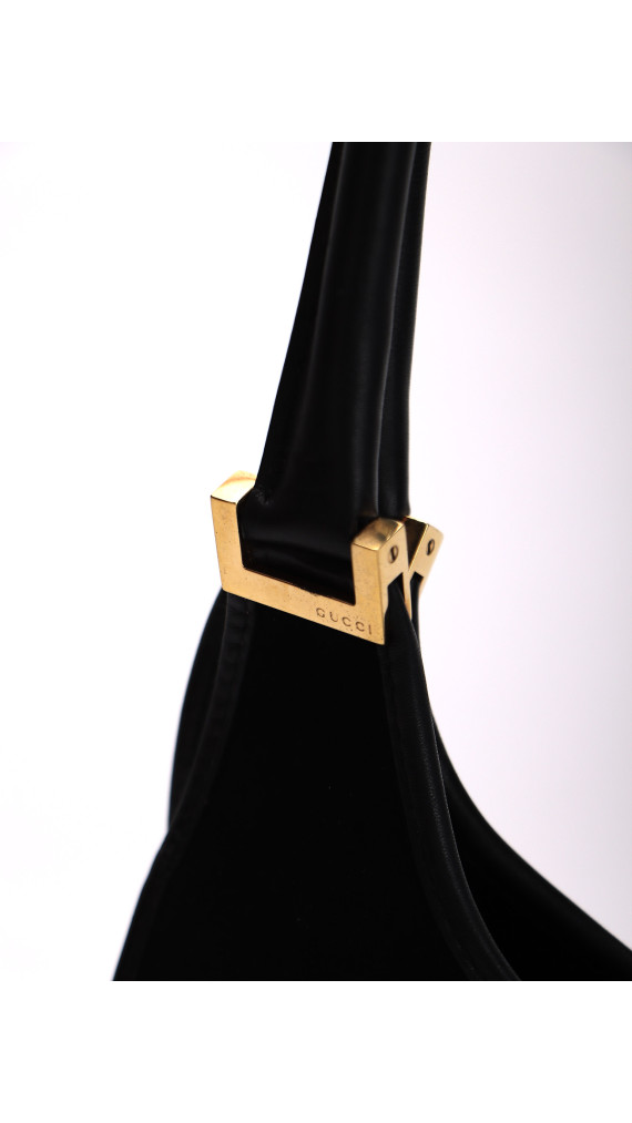 Gucci Jackie Hobo Bag i svart semsket skinn