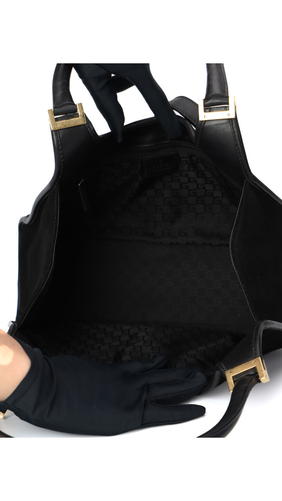 Gucci Jackie Hobo Bag i svart semsket skinn
