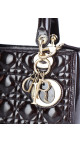 Christian Dior Lady Dior Medium i mørk brun patent skinn
