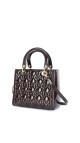 Christian Dior Lady Dior Medium i mørk brun patent skinn