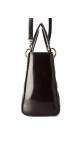 Christian Dior Lady Dior Medium i mørk brun patent skinn