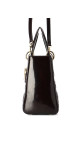 Christian Dior Lady Dior Medium i mørk brun patent skinn