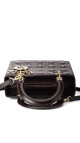 Christian Dior Lady Dior Medium i mørk brun patent skinn