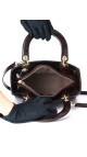 Christian Dior Lady Dior Medium i mørk brun patent skinn