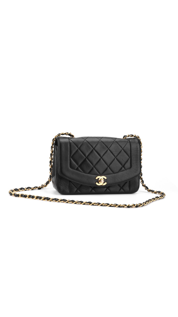 Chanel Diana Flap Bag i svart lammeskinn