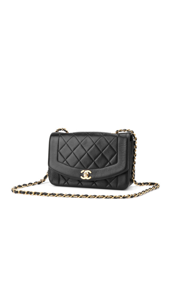 Chanel Diana Flap Bag i svart lammeskinn