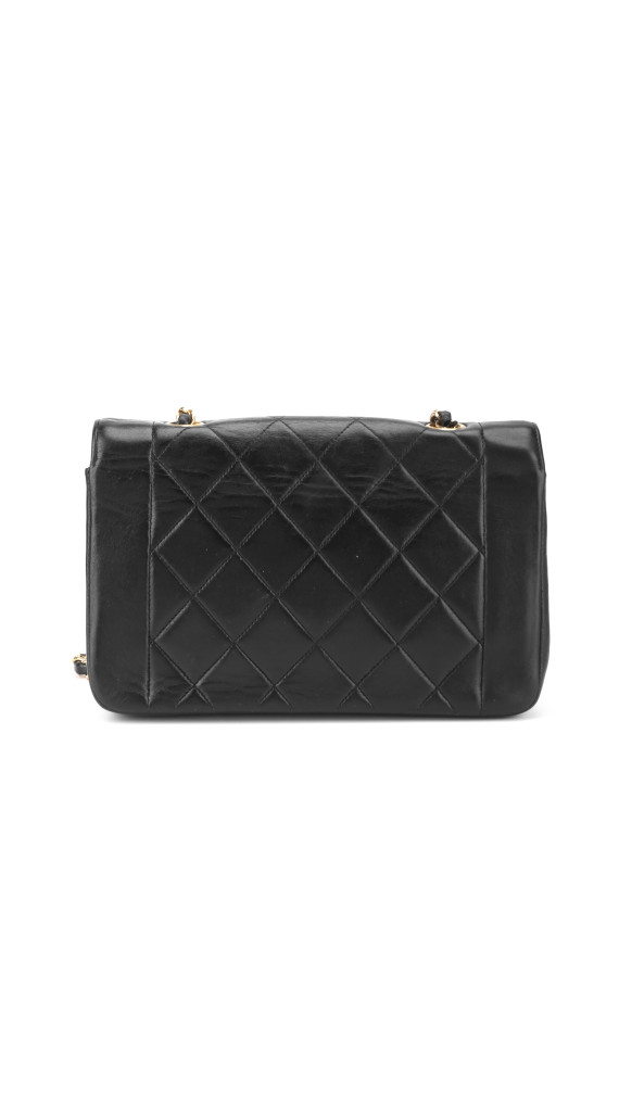 Chanel Diana Flap Bag i svart lammeskinn