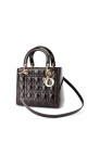 Christian Dior Lady Dior Medium i mørk brun patent skinn