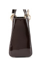 Christian Dior Lady Dior Medium i mørk brun patent skinn