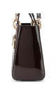 Christian Dior Lady Dior Medium i mørk brun patent skinn