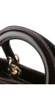 Christian Dior Lady Dior Medium i mørk brun patent skinn