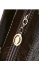 Christian Dior Lady Dior Medium i mørk brun patent skinn