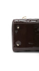 Christian Dior Lady Dior Medium i mørk brun patent skinn