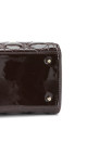 Christian Dior Lady Dior Medium i mørk brun patent skinn