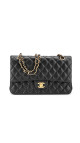 Chanel Classic Double Flap Medium i svart lammeskinn