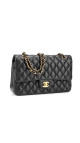 Chanel Classic Double Flap Medium i svart lammeskinn