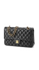 Chanel Classic Double Flap Medium i svart lammeskinn