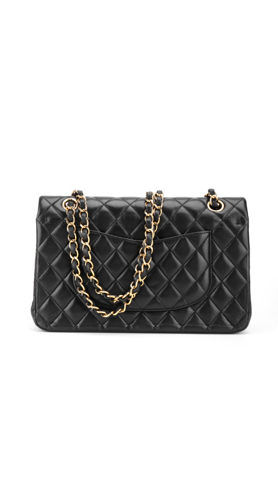 Chanel Classic Double Flap Medium i svart lammeskinn