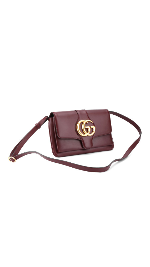Gucci Arli Small Shoulder Bag i burgunderrødt skinn