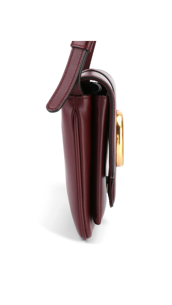 Gucci Arli Small Shoulder Bag i burgunderrødt skinn