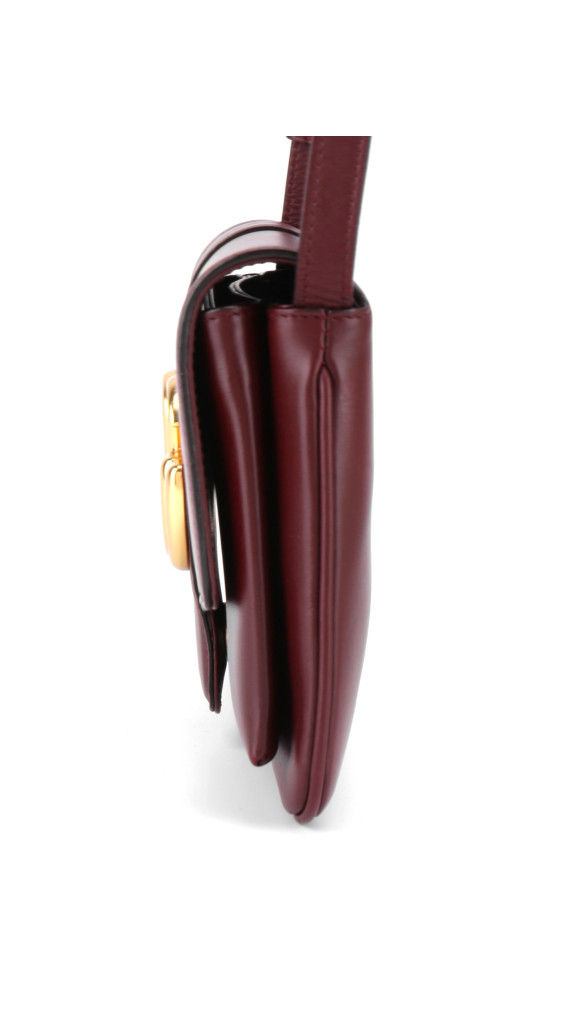 Gucci Arli Small Shoulder Bag i burgunderrødt skinn