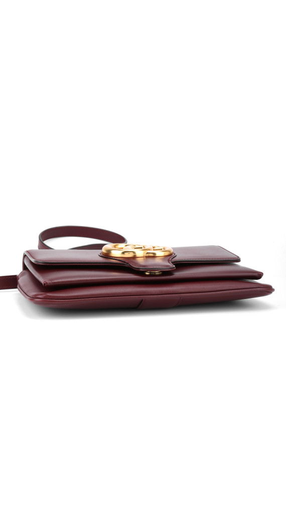 Gucci Arli Small Shoulder Bag i burgunderrødt skinn