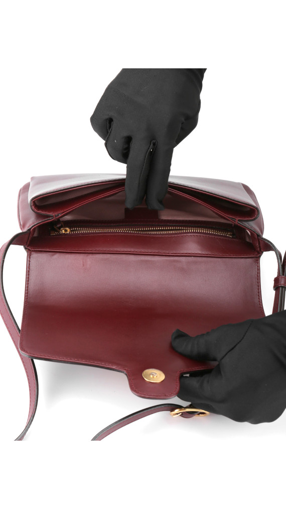 Gucci Arli Small Shoulder Bag i burgunderrødt skinn