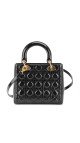 Christian Dior Lady Dior Medium i svart patent skinn