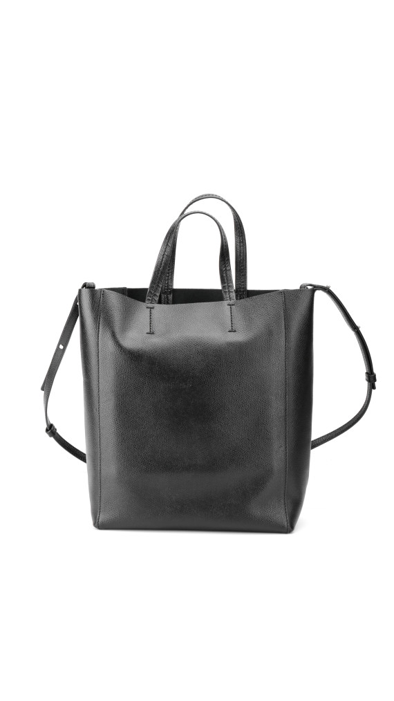 Céline Vertical Cabas i svart grained kalveskinn