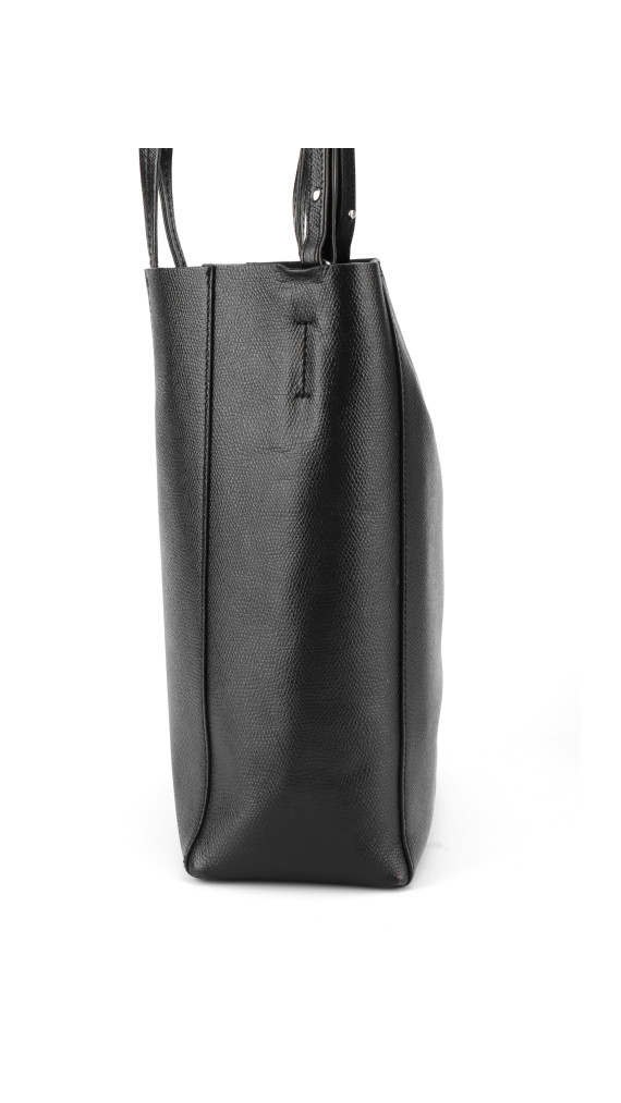 Céline Vertical Cabas i svart grained kalveskinn