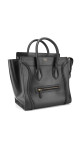 Céline Micro Luggage Tote i svart glatt kalveskinn