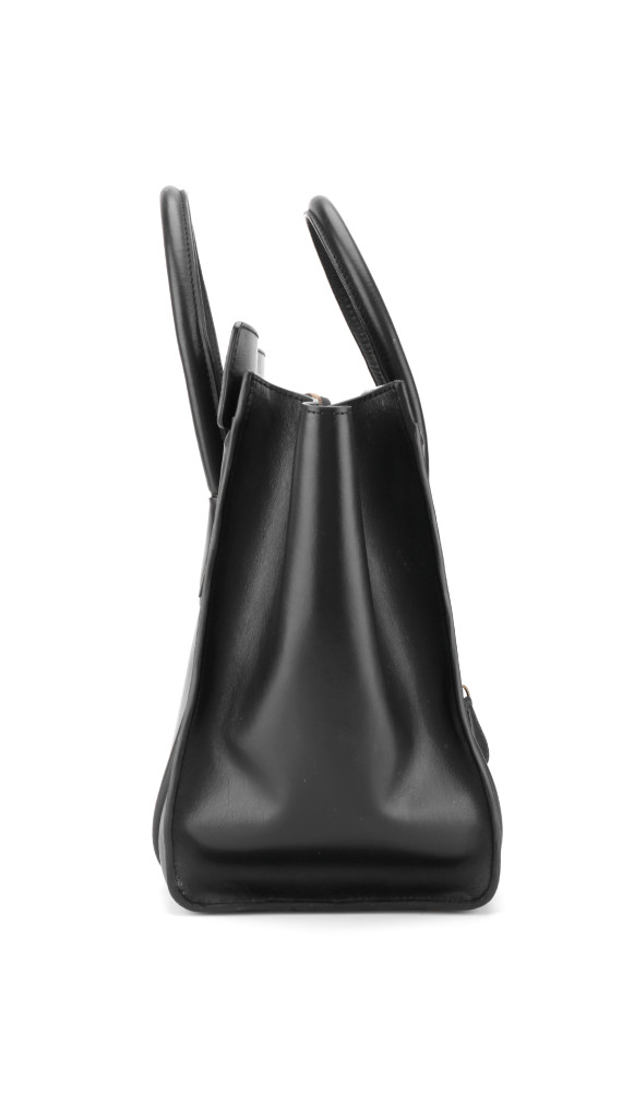 Céline Mini Luggage Tote i svart glatt kalveskinn (Den største str)