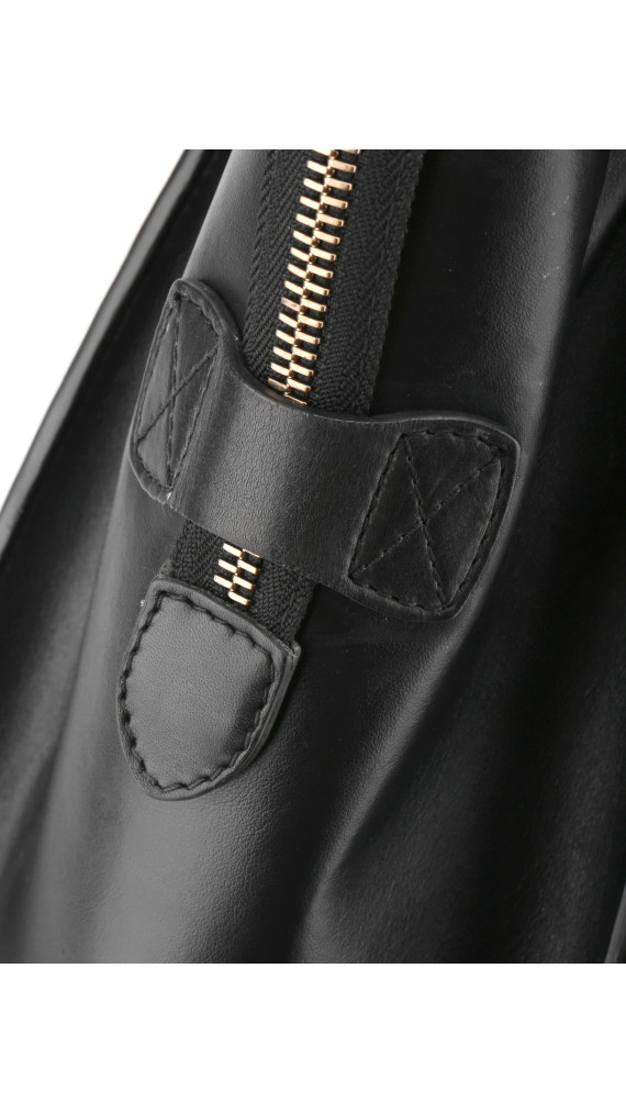 Céline Mini Luggage Tote i svart glatt kalveskinn (Den største str)