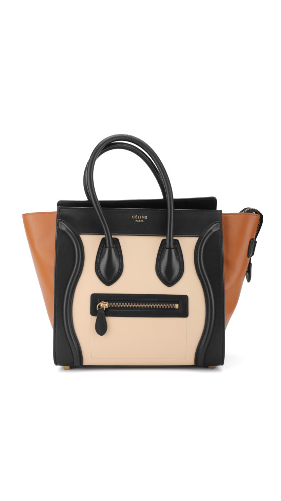 Céline Micro Luggage Tote i tricolor kalveskinn