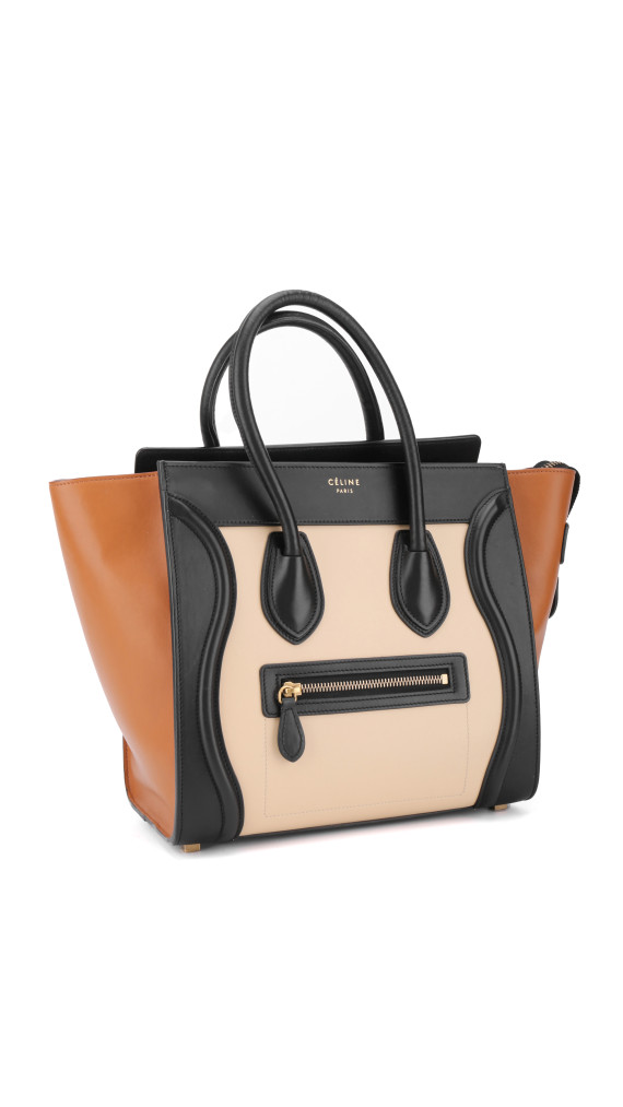Céline Micro Luggage Tote i tricolor kalveskinn