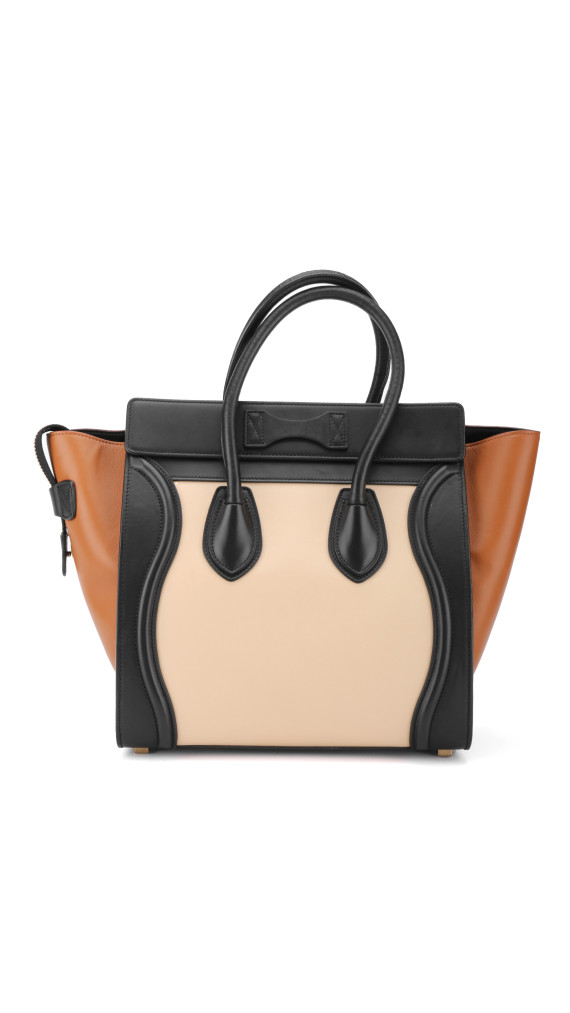 Céline Micro Luggage Tote i tricolor kalveskinn