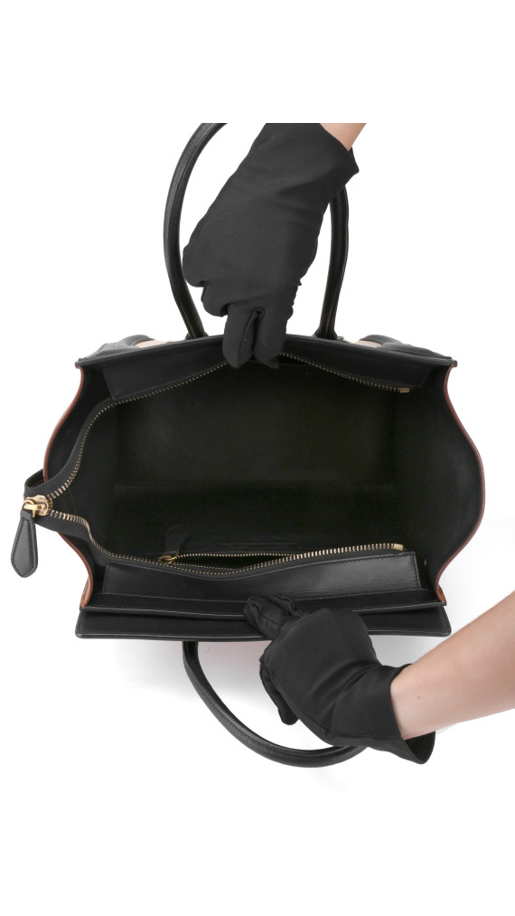 Céline Micro Luggage Tote i tricolor kalveskinn