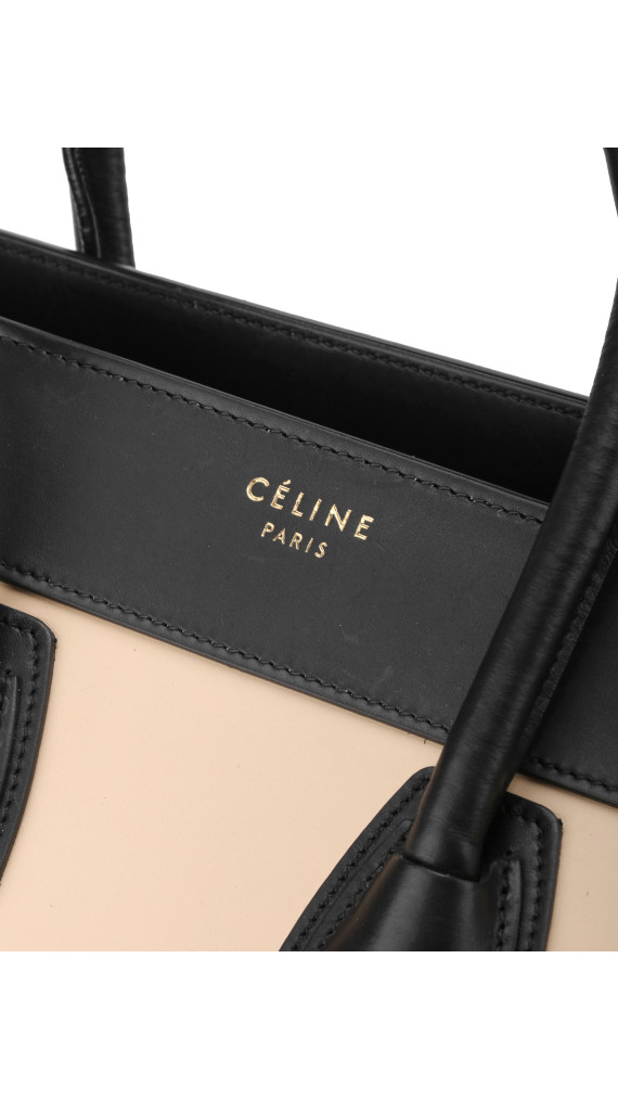 Céline Micro Luggage Tote i tricolor kalveskinn