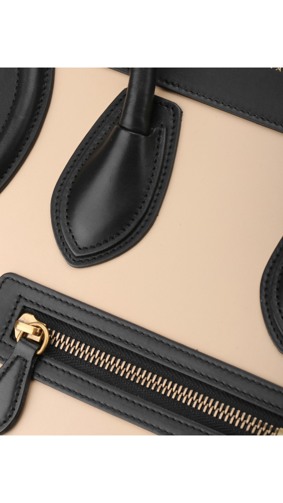 Céline Micro Luggage Tote i tricolor kalveskinn