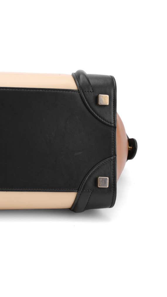 Céline Micro Luggage Tote i tricolor kalveskinn