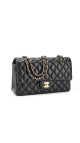 Chanel Classic Double Flap Medium i svart lammeskinn