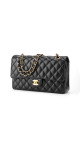 Chanel Classic Double Flap Medium i svart lammeskinn