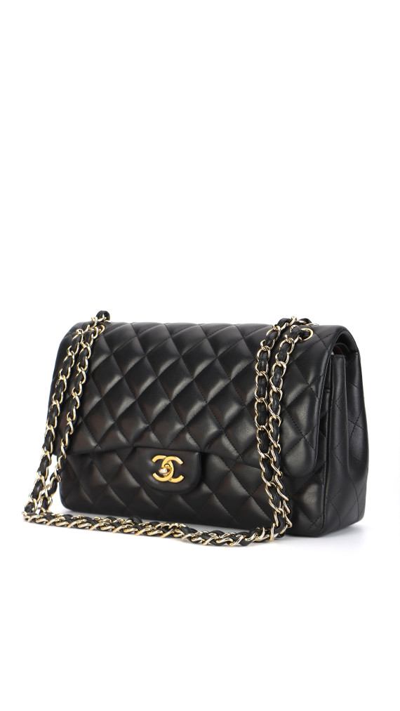 Chanel Double Flap Jumbo - Black Lambskin