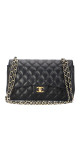Chanel Double Flap Jumbo - Black Lambskin