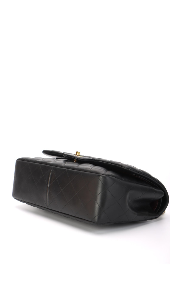 Chanel Double Flap Jumbo - Black Lambskin