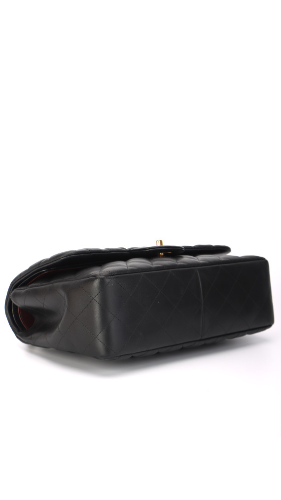 Chanel Double Flap Jumbo - Black Lambskin