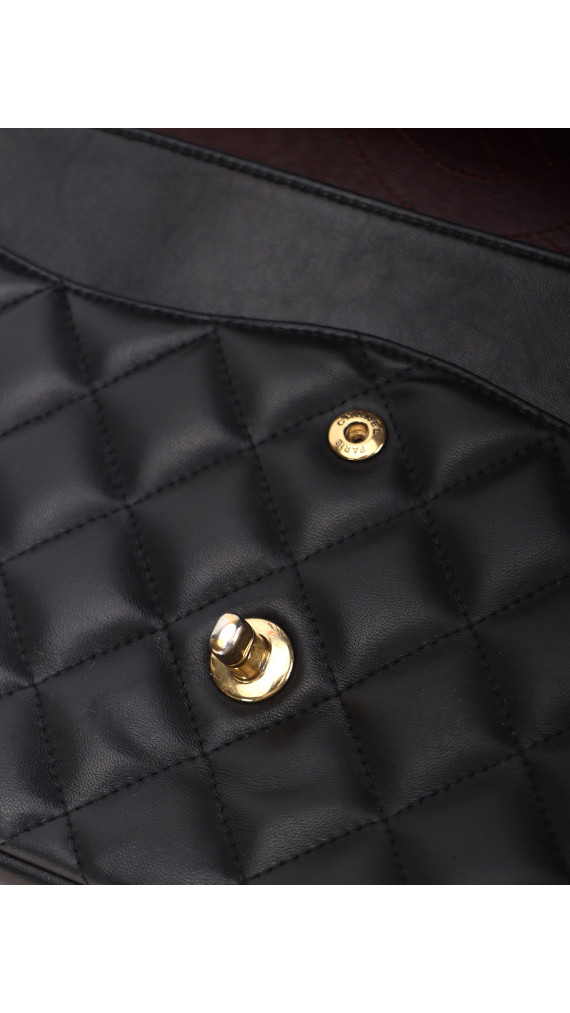 Chanel Double Flap Jumbo - Black Lambskin