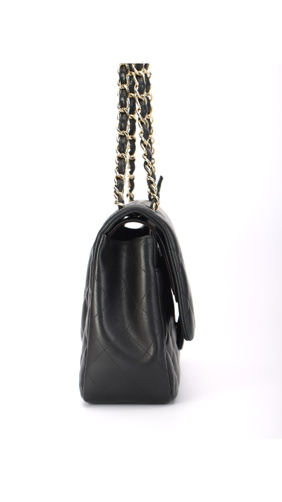Chanel Double Flap Jumbo - Black Lambskin