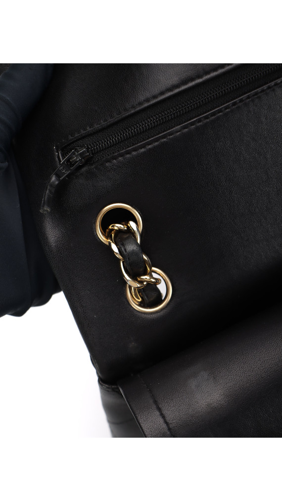 Chanel Double Flap Jumbo - Black Lambskin
