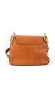 Prada Soft Calf Flap Shoulder Bag i karamellbrunt skinn
